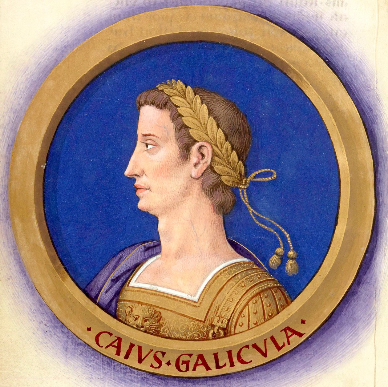 Beskrivelse av de tolv Cæsarene med sine figurer 4-Caligula av Jean Bourdichon