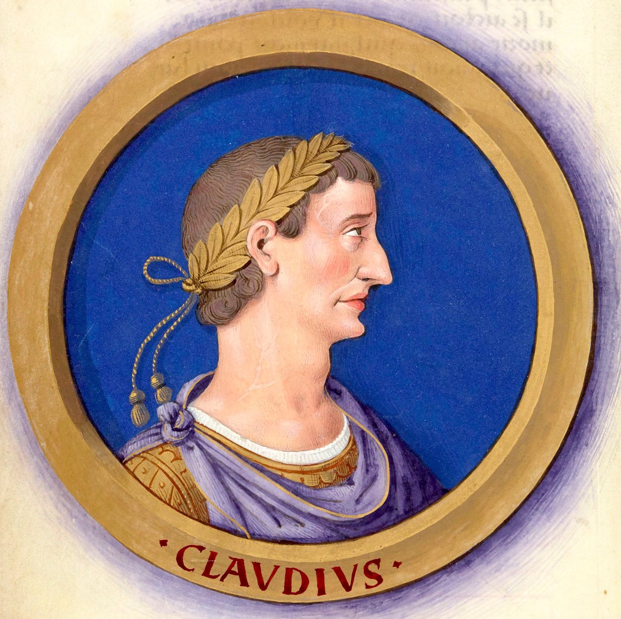 Beskrivelse av de tolv Cæsarene med sine figurer 5-Claudius av Jean Bourdichon