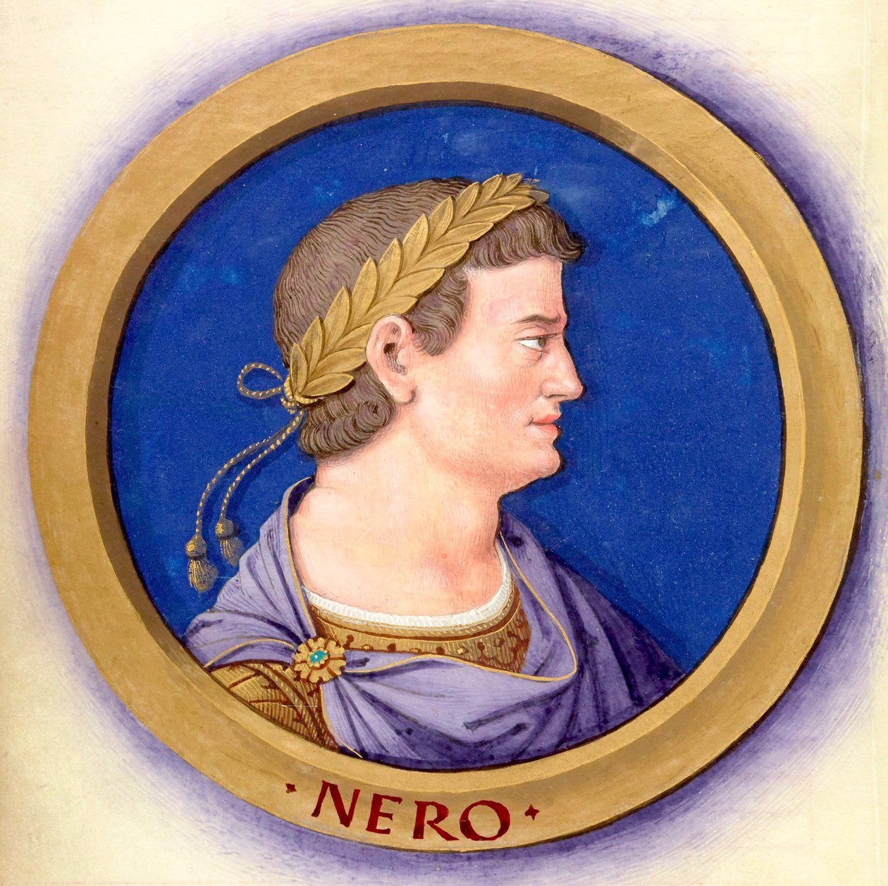 Beskrivelse av de tolv Cæsarene med sine figurer 6-Nero av Jean Bourdichon