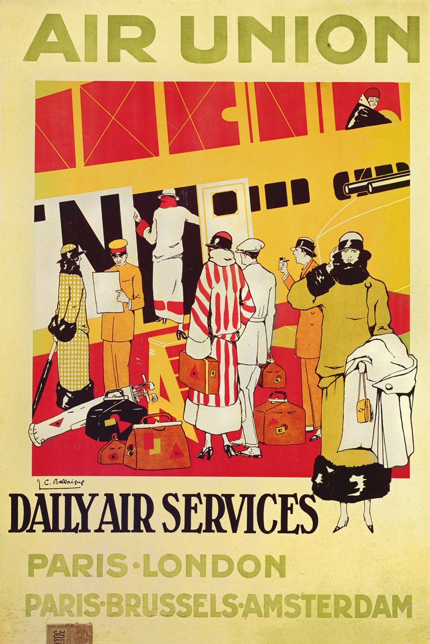 Plakatreklame Air Union, ca. 1925 av Jean Camille Bellaigue