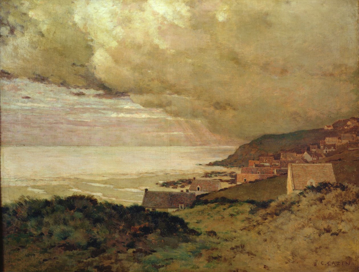 Storm, Enquihen, Pas-de-Calais, 1876 av Jean Charles Cazin