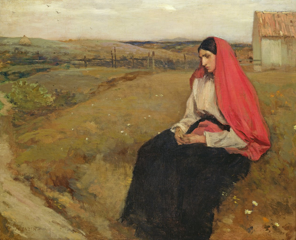 Kvinne i et landskap av Jean Charles Cazin