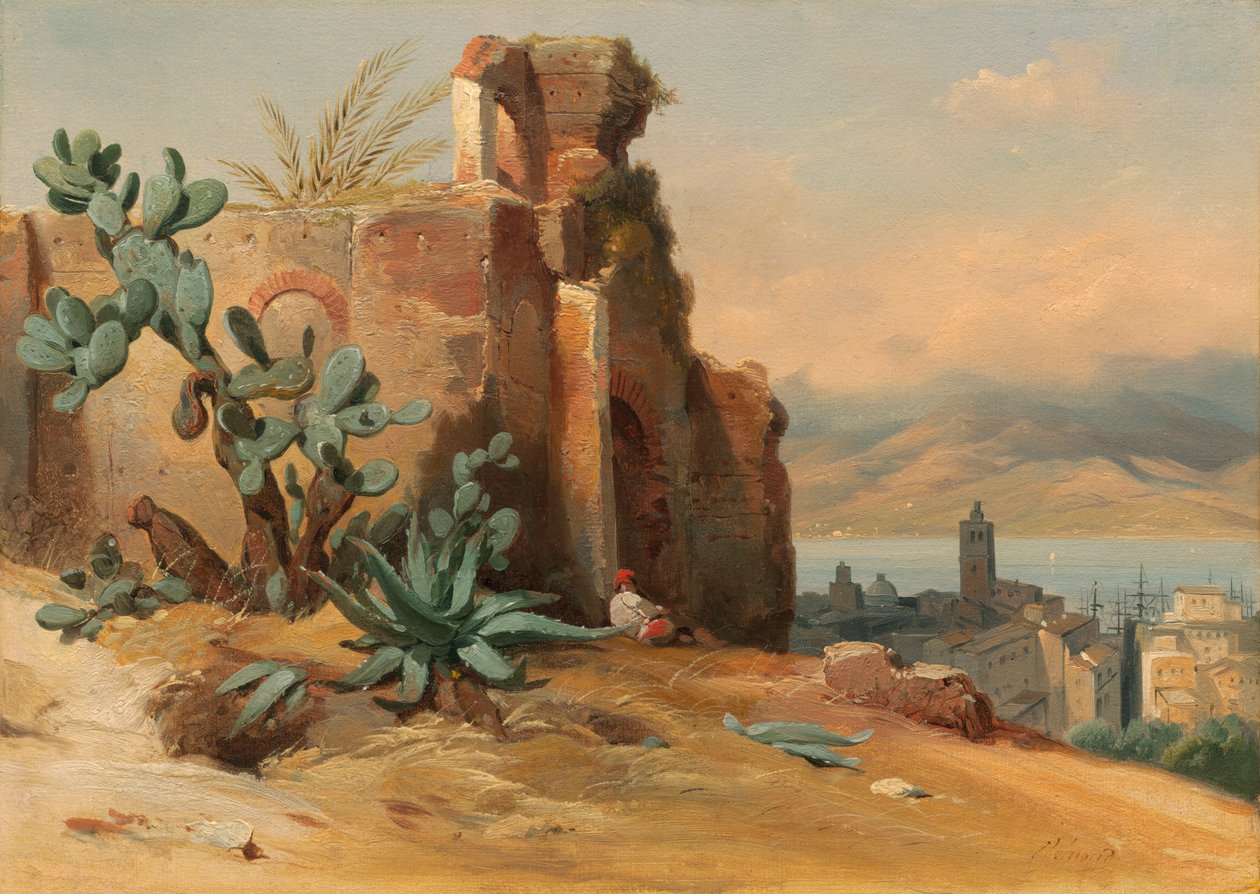 Gamle ruiner nær Messina, Sicilia av Jean Charles Joseph Rémond
