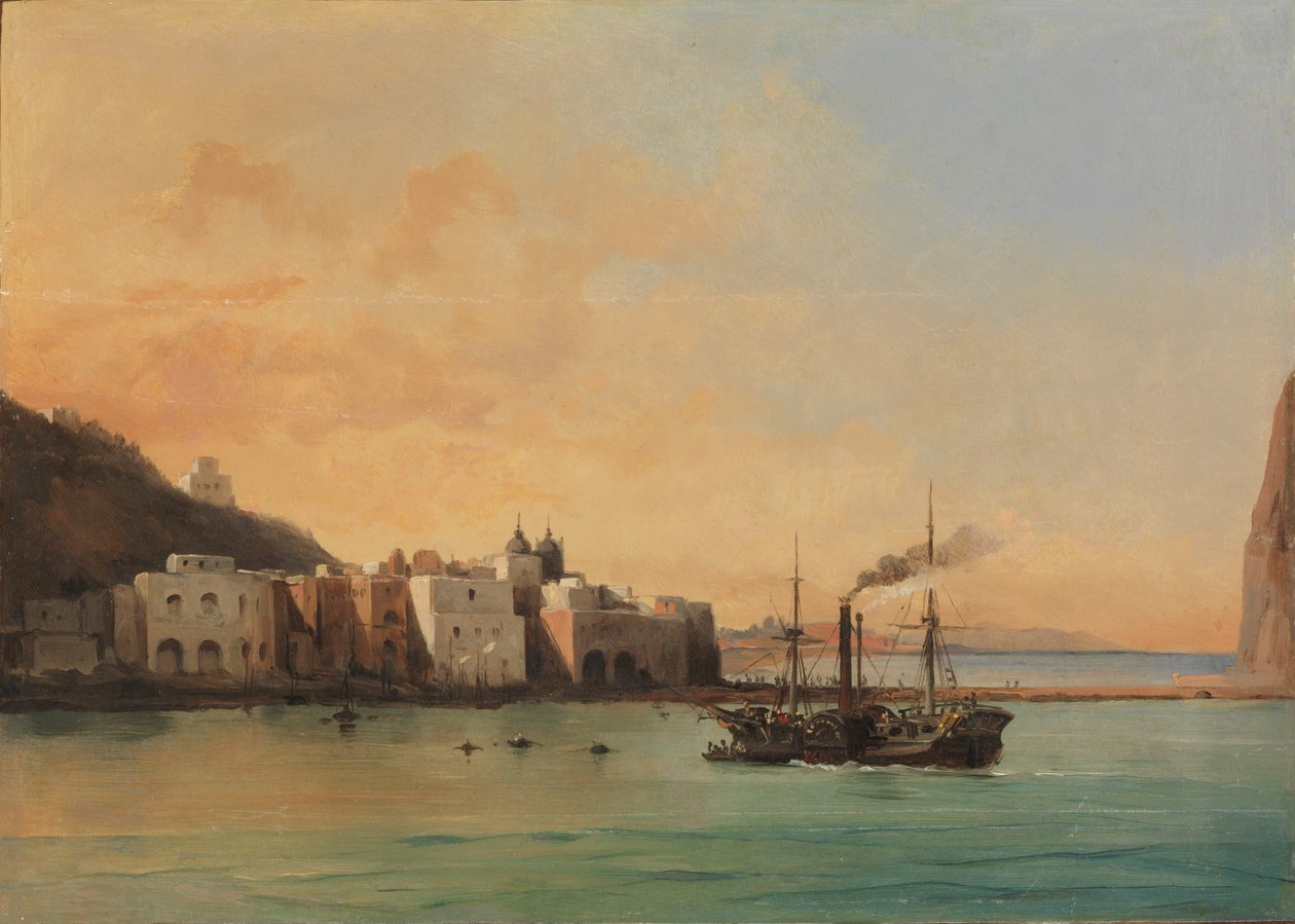 Utsikt over Ischia fra havet av Jean Charles Joseph Rémond