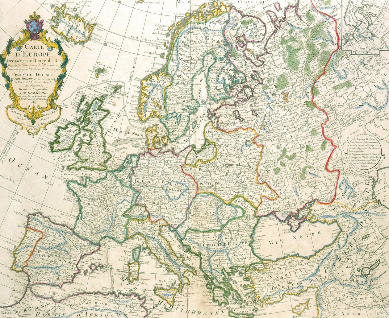 Kart over Europa av Jean Claude Dezauche