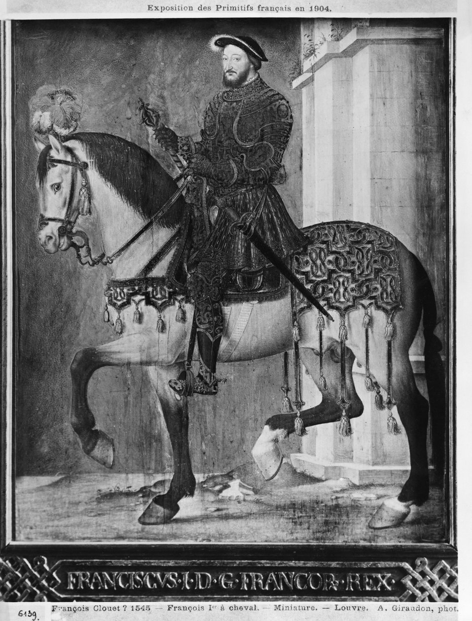 Rytterportrett av kong Frans I av Frankrike (wc på vellum) av Jean Clouet