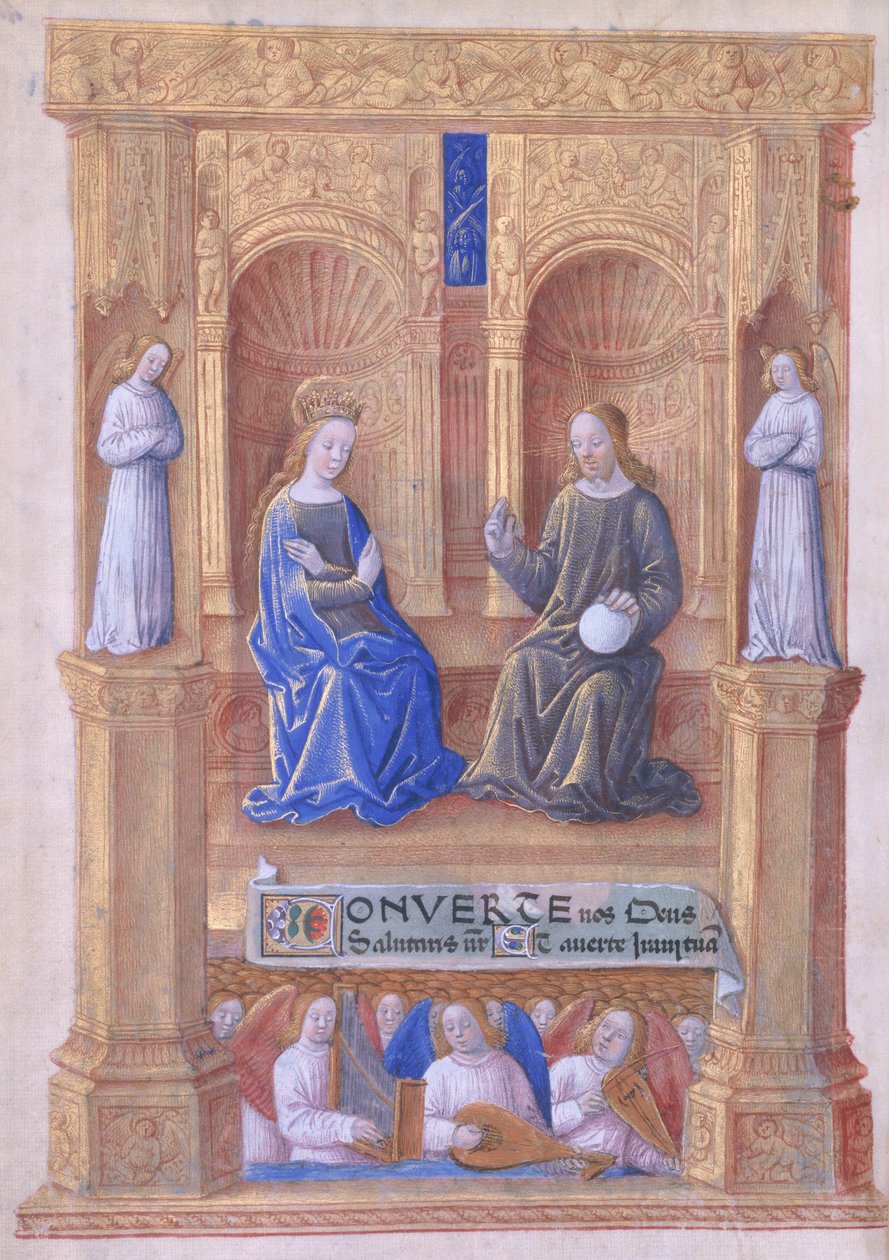 Ms Lat. Q.v.I.126 f.40v Kristus og Jomfru Maria på tronen, fra 
