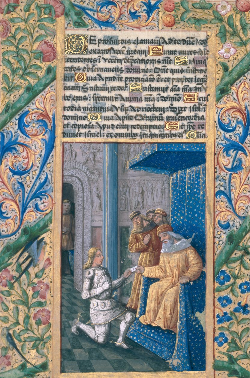 Ms Lat. Q.v.I.126 f.58v David sender Uriah til sin død, fra 