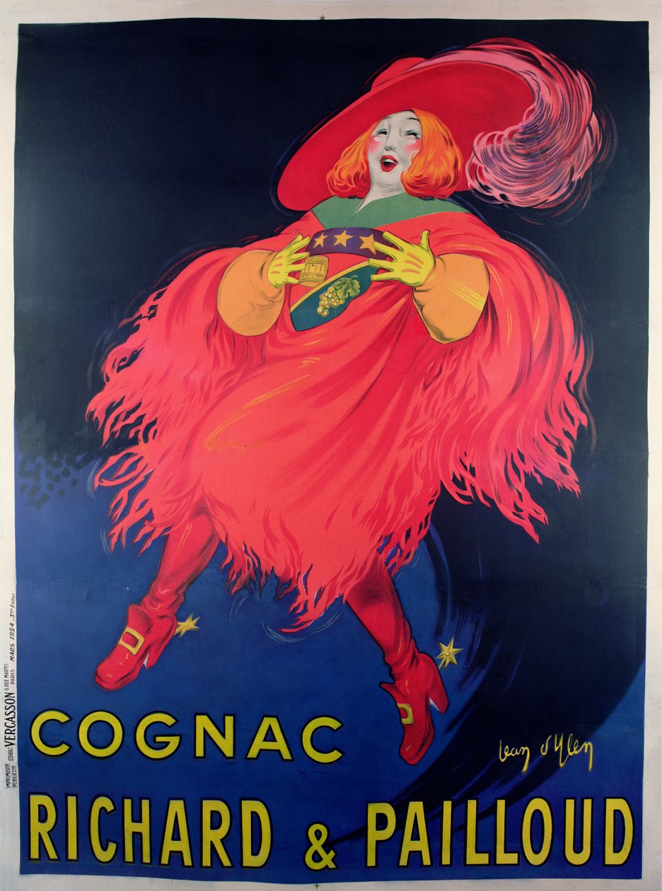 Plakat reklame cognac destillert av Richard und Pailloud av Jean D