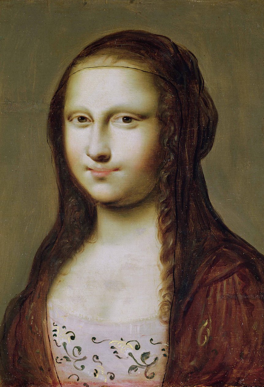Portrett av en kvinne inspirert av Mona Lisa av Jean Ducayer