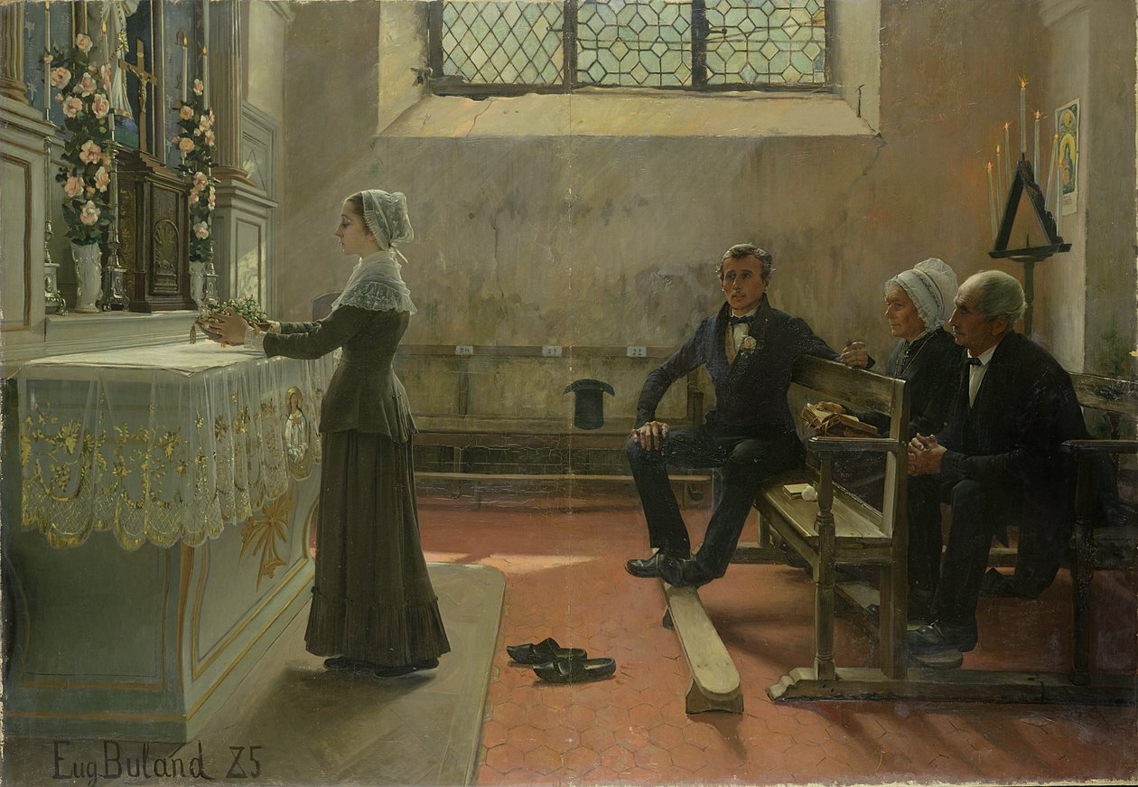 Ofring til jomfruen dagen etter bryllupet, 1885 av Jean Eugene Buland