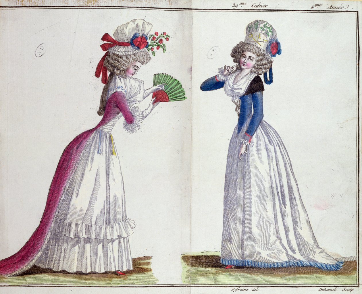 Moteplate, 1789 (fargegravering) av Jean Florent Defraine