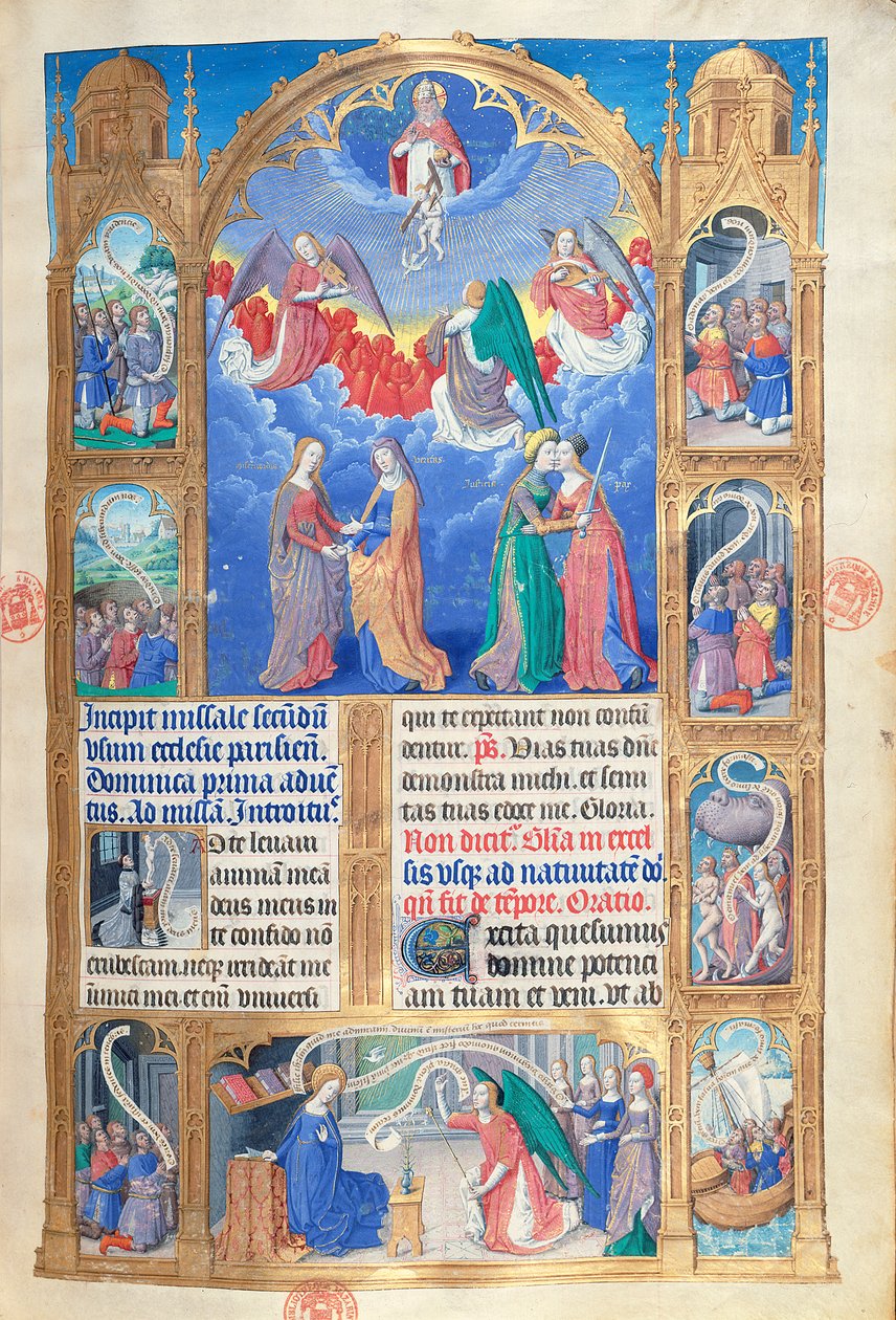 Ms 412 Åpningsside fra Missel de Paris, ca. 1475 av Jean Fouquet