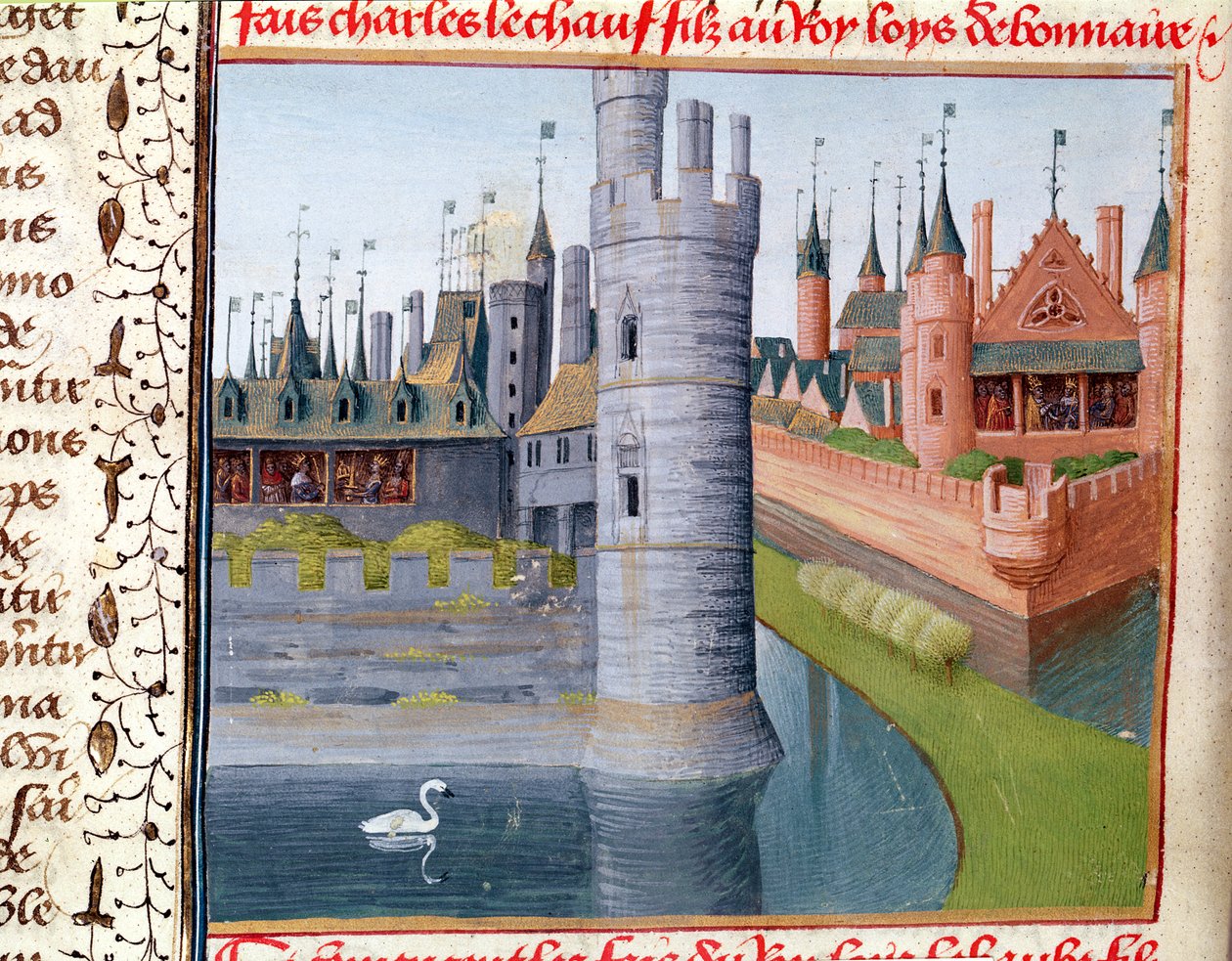 Ms Fr 6465 fol.151v The Life of Louis II (846-79) 'The Stammerer', fra Grandes Chroniques de France, ca. 1460 av Jean Fouquet