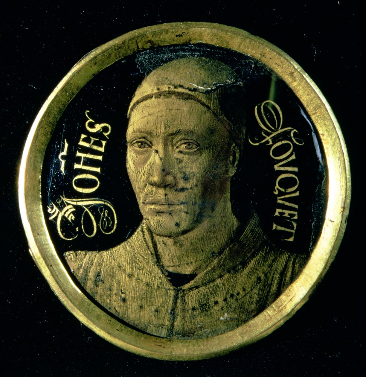 Selvportrettmedaljong, ca. 1450 (emalje på kobber) av Jean Fouquet