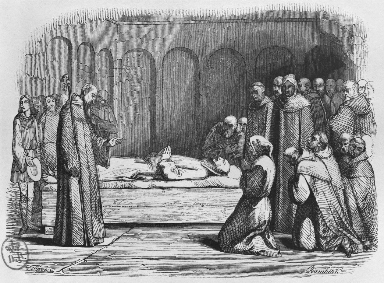 Abelards død, illustrasjon fra 