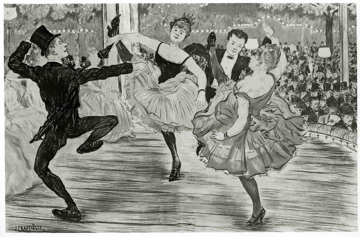Quadrille ved Moulin Rouge av Jean Francois Raffaelli