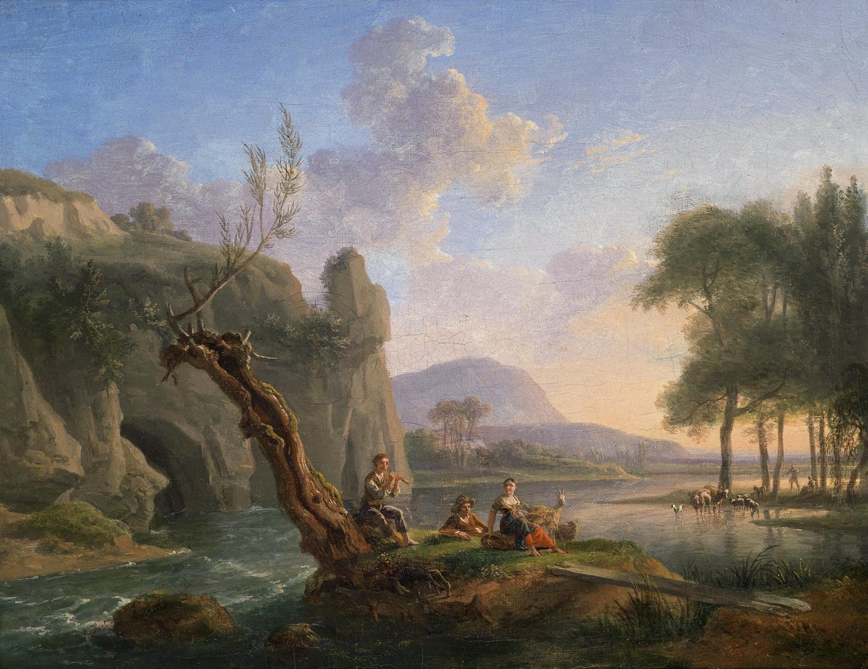 Pastoral idyll ved elva av Jean François Duval