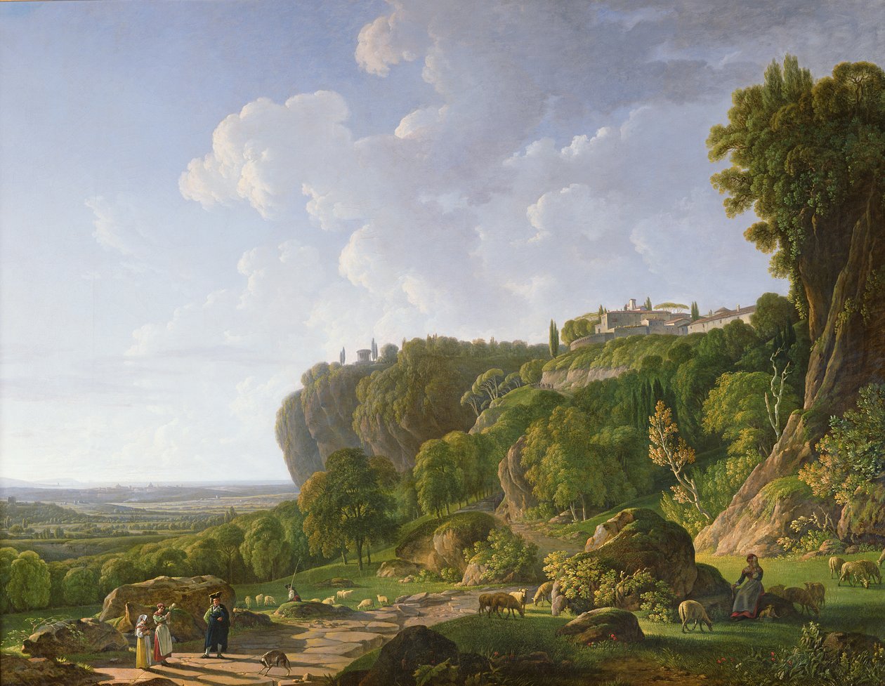 Tivoli og den romerske Campagna langs Appia-veien av Jean François Sablet