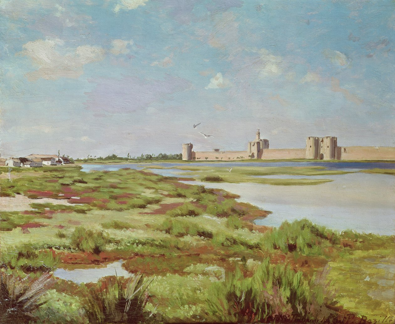 Bymurene i Aigues-Mortes, 1867 av Jean Frederic Bazille