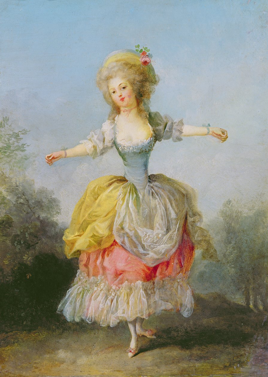Danser kledd i Louis XVI-drakt av Jean Frederic Schall