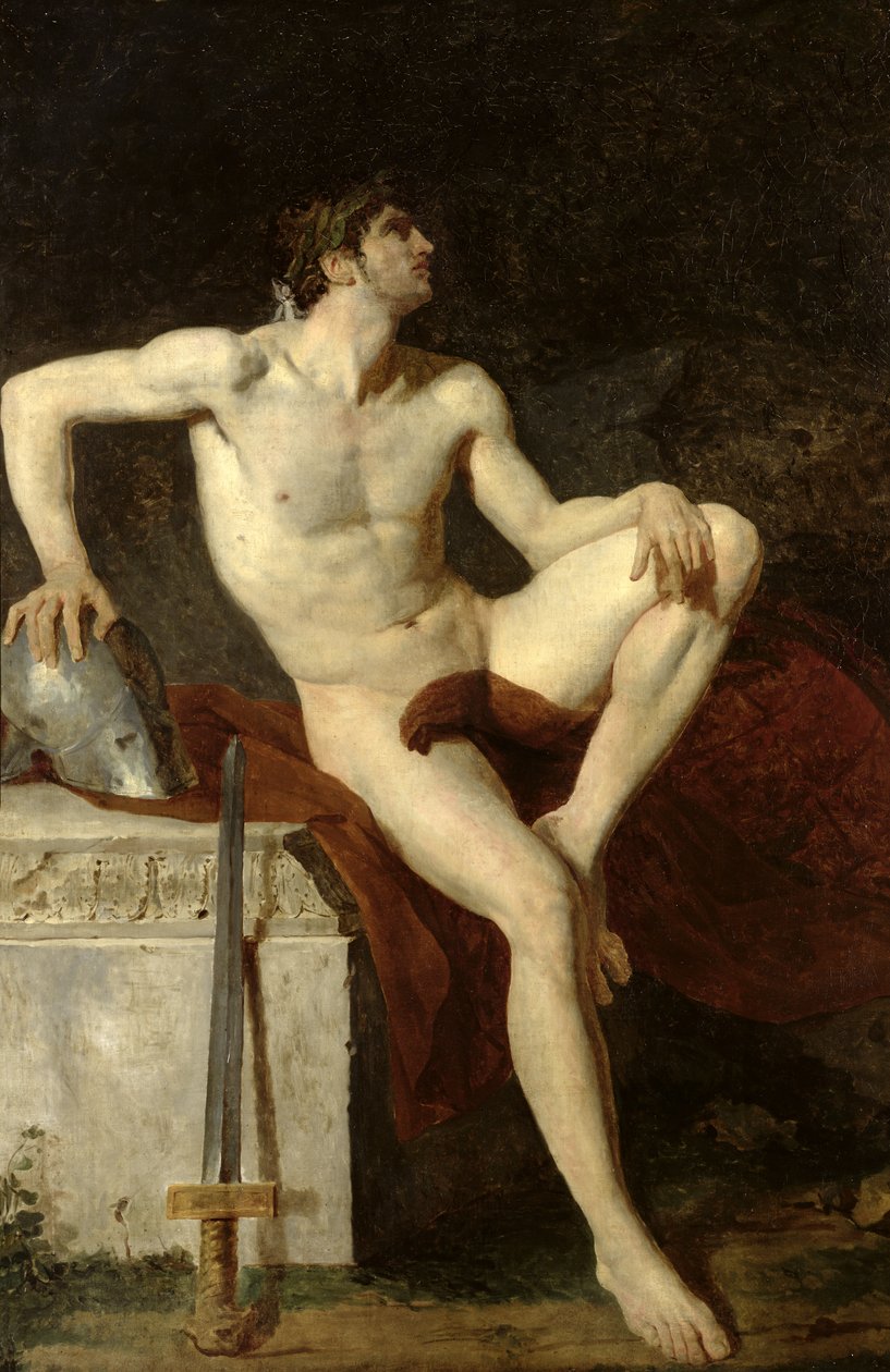 Sittende Gladiator av Jean Germain Drouais