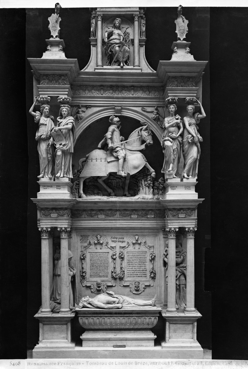 Reproduksjon av graven til Louis de Breze (1477-1531) i Rouen katedral (gips) av Jean Goujon
