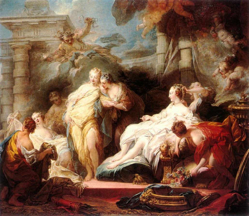 Psyche viser søstrene sine gaver fra Amor av Jean Honore Fragonard
