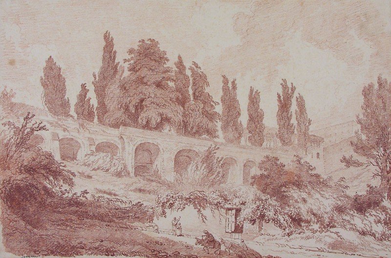 Støttemur på Villa dEste i Tivoli av Jean Honore Fragonard