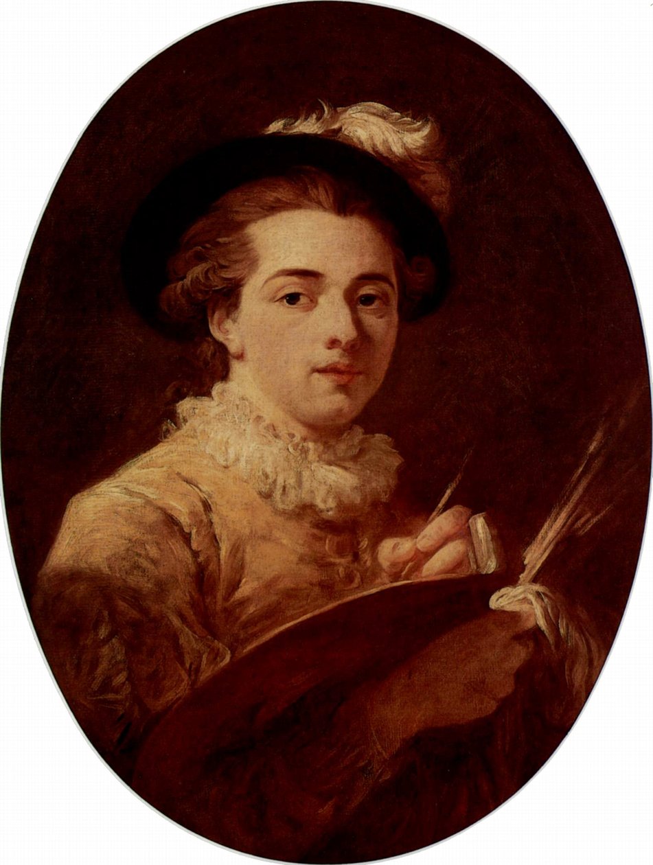 Selvportrett, oval av Jean Honore Fragonard