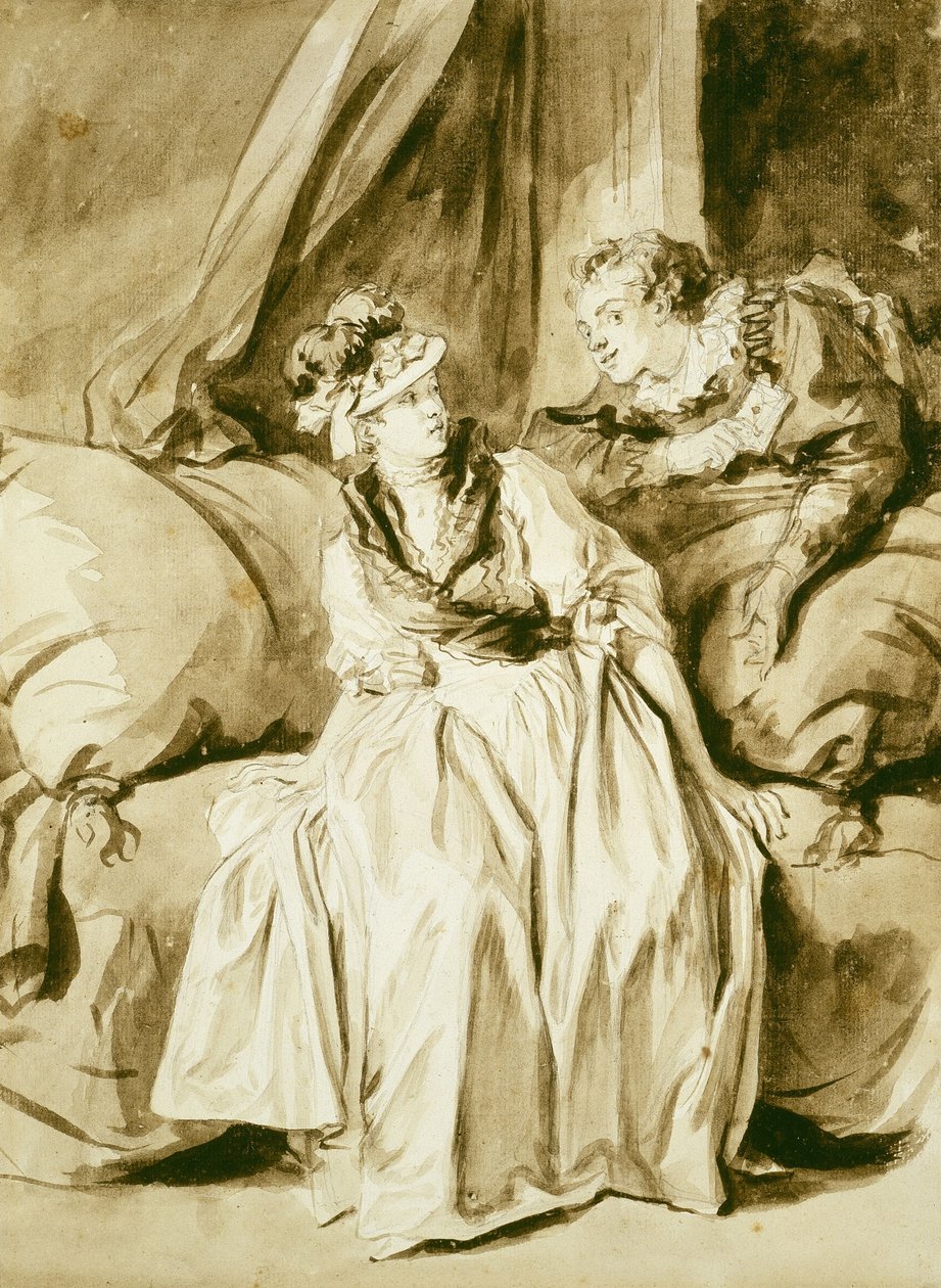 Brevet eller den spanske samtalen av Jean Honore Fragonard