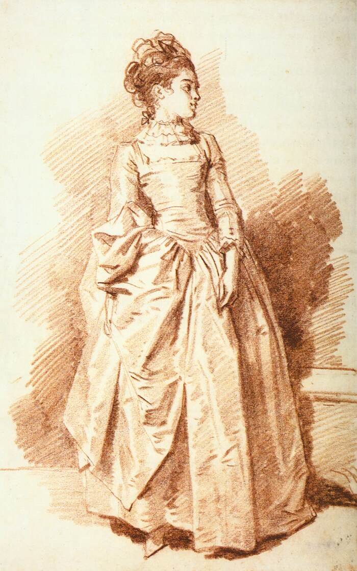 Ung kvinne som står av Jean Honore Fragonard