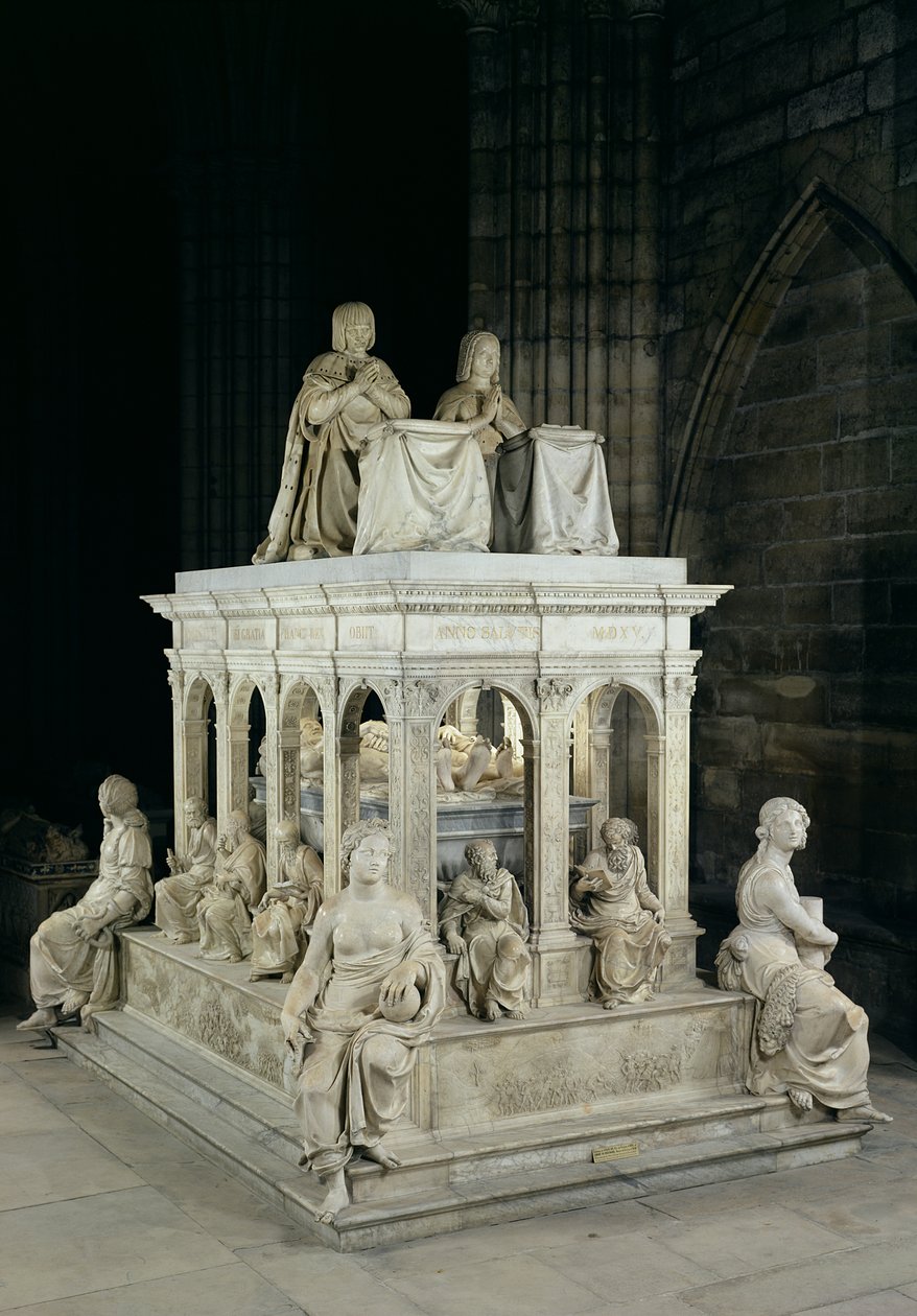 Utsikt over graven til Ludvig XII (1462-1515) og Anne av Bretagne (1496-1533) (marmor) av Jean I Juste