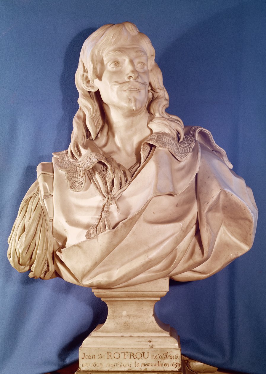 Byste av Jean de Rotrou (1609-50) 1783 (marmor) av Jean Jacques Caffieri