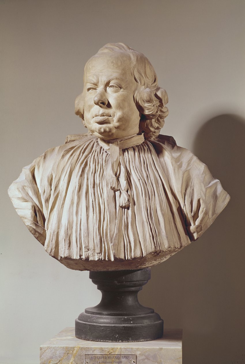 Portrettbyste av kanon Alexandre-Gui Pingre (1711-96) (terrakotta) av Jean Jacques Caffieri