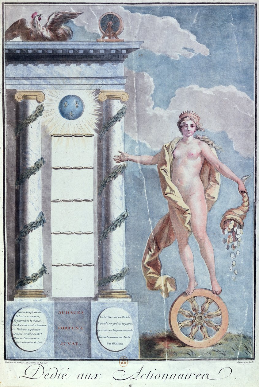 Allegory of the French Royal Lottery, 1785 av Jean Jacques Francois Le Barbier