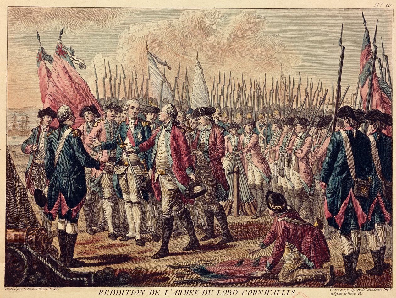 The Surrender of Yorktown, 17. oktober 1781 av Jean Jacques Francois Le Barbier