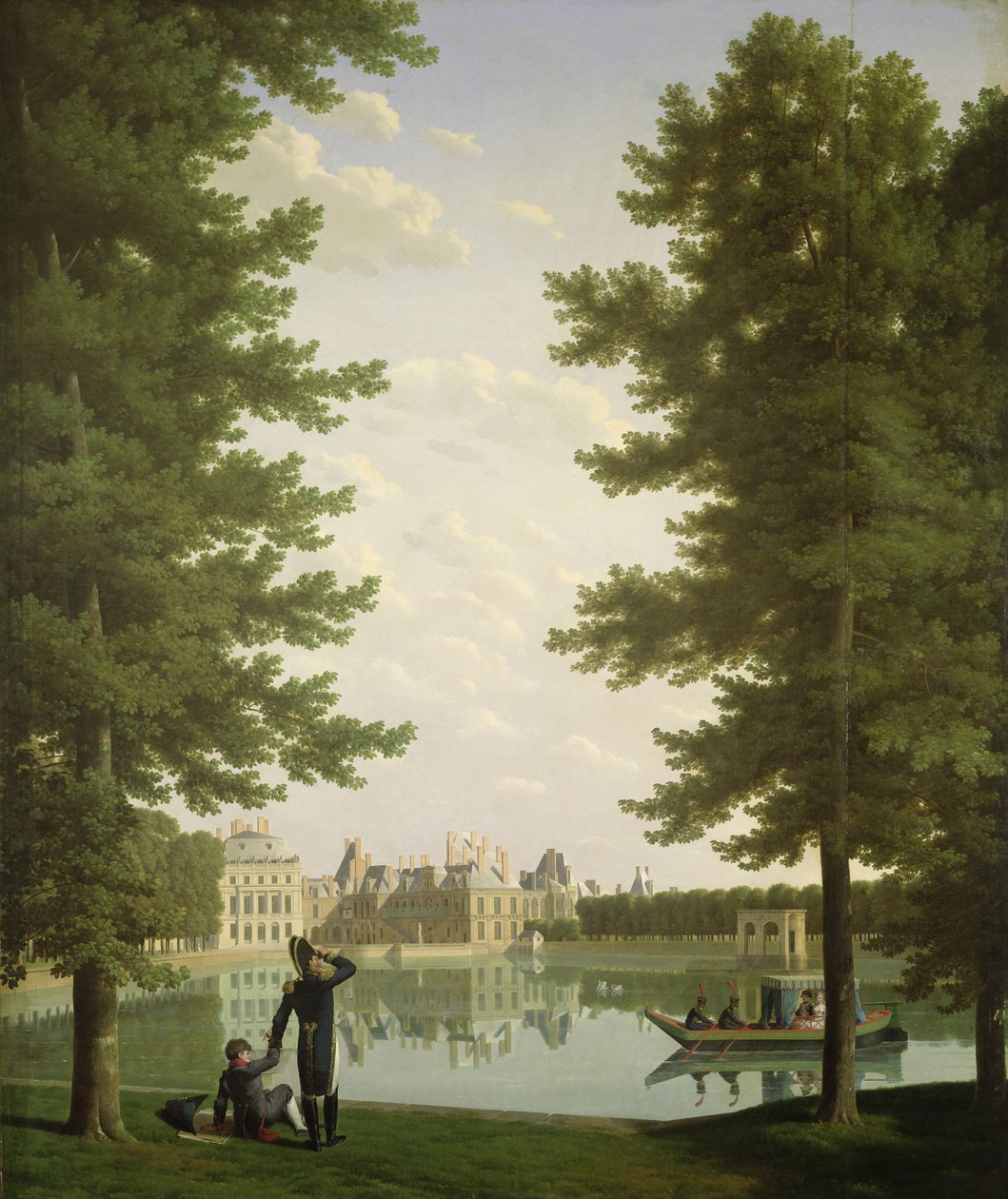 Napoleon I (1769-1821) og Marie-Louise (1791-1847) på karpedammen ved Fontainebleau, 1810 av Jean Joseph and Boilly, Louis Bidauld