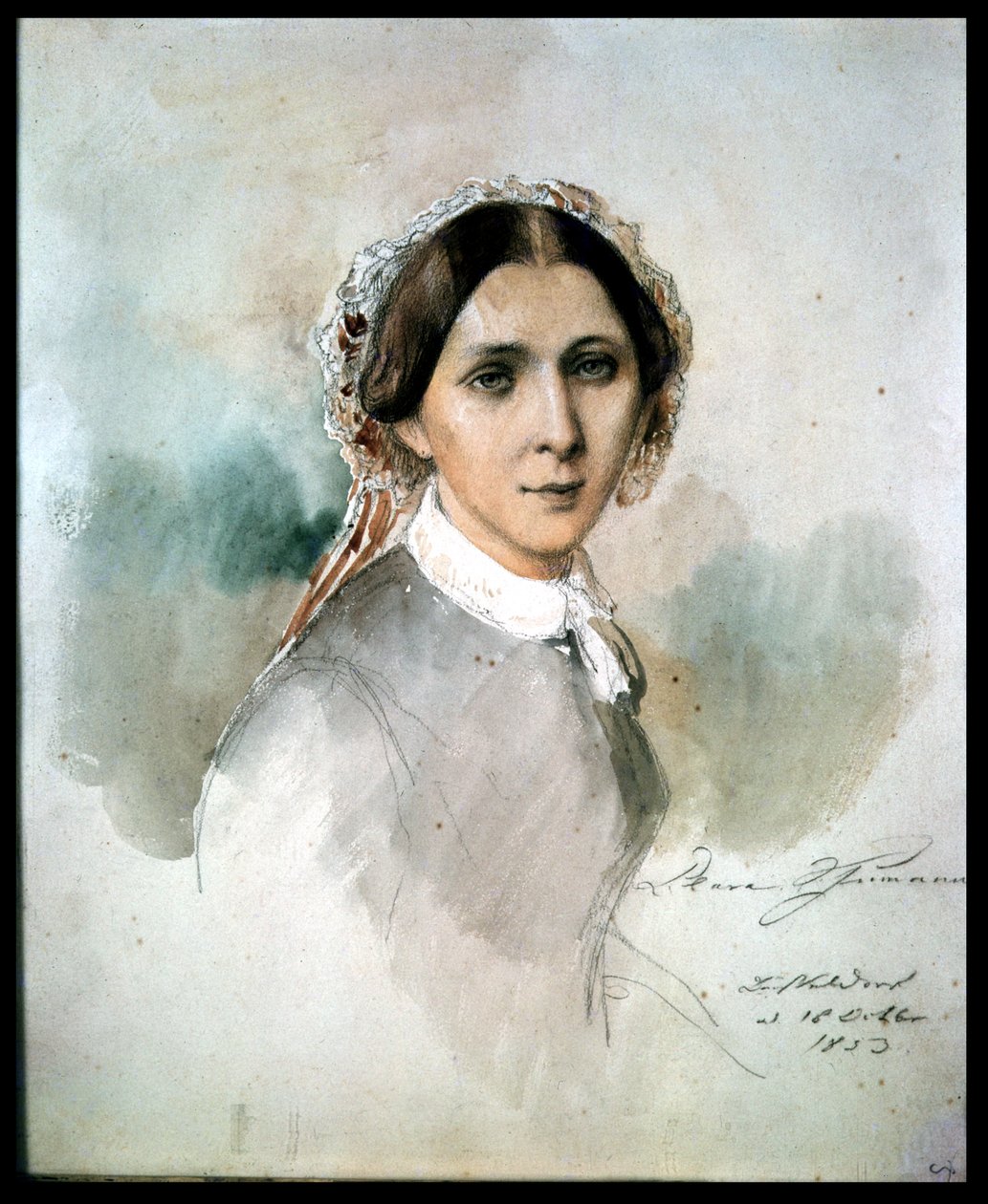 Portrett av Clara Schumann (1819-96) 1853 av Jean Joseph Bonaventure Laurens