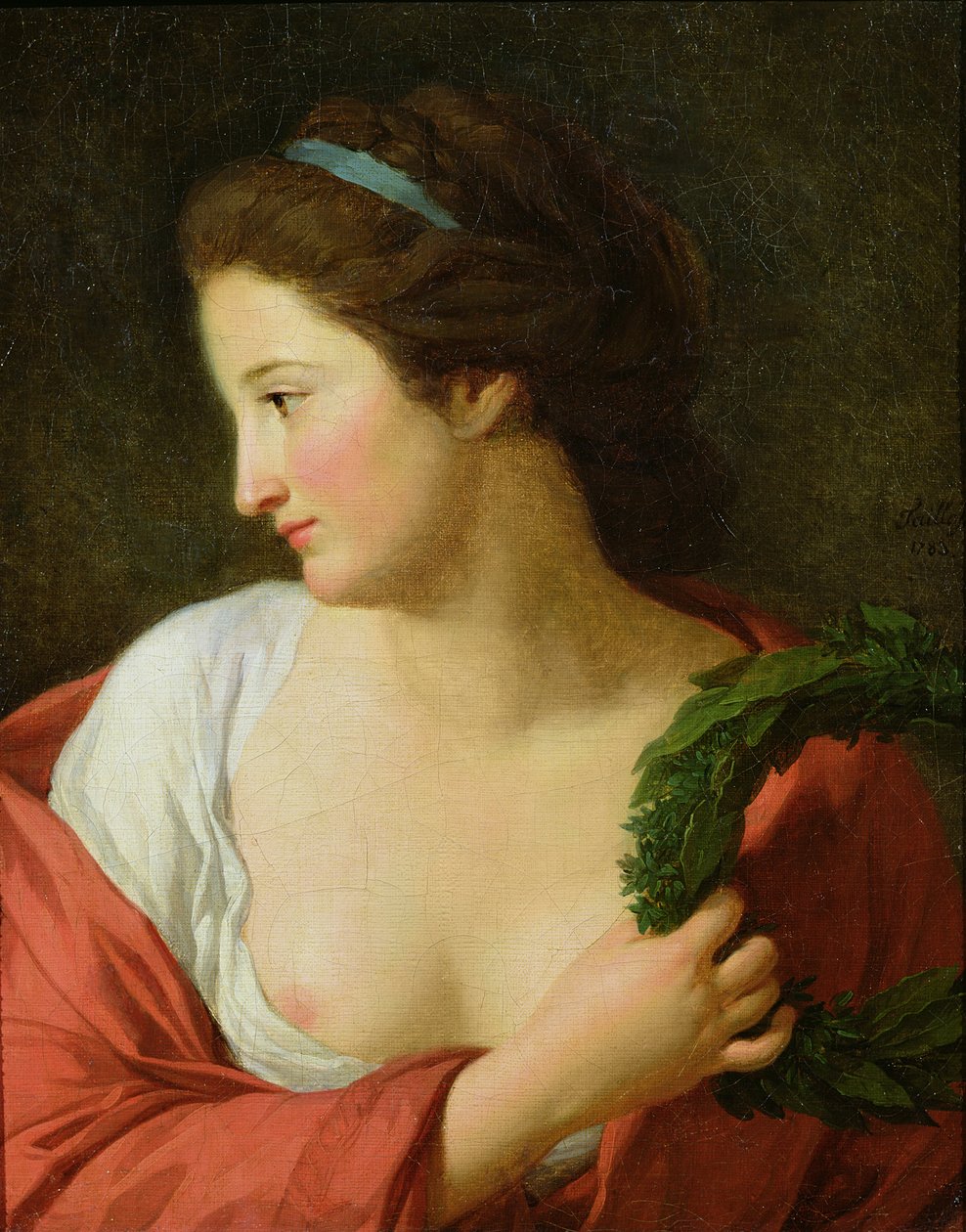 Portrett av en ung dame av Jean Joseph Taillasson