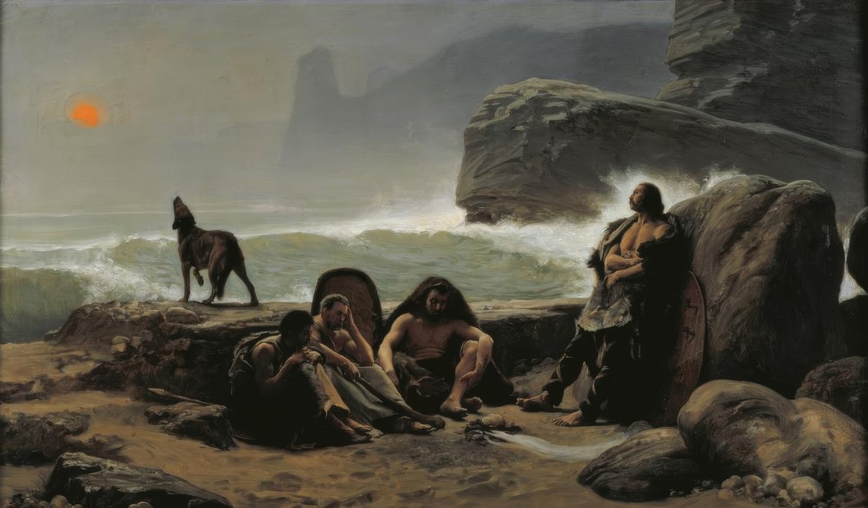 Les gardescôtes gaulois (den galliske kystvakten) av Jean Jules Antoine Lecomte du Nouy