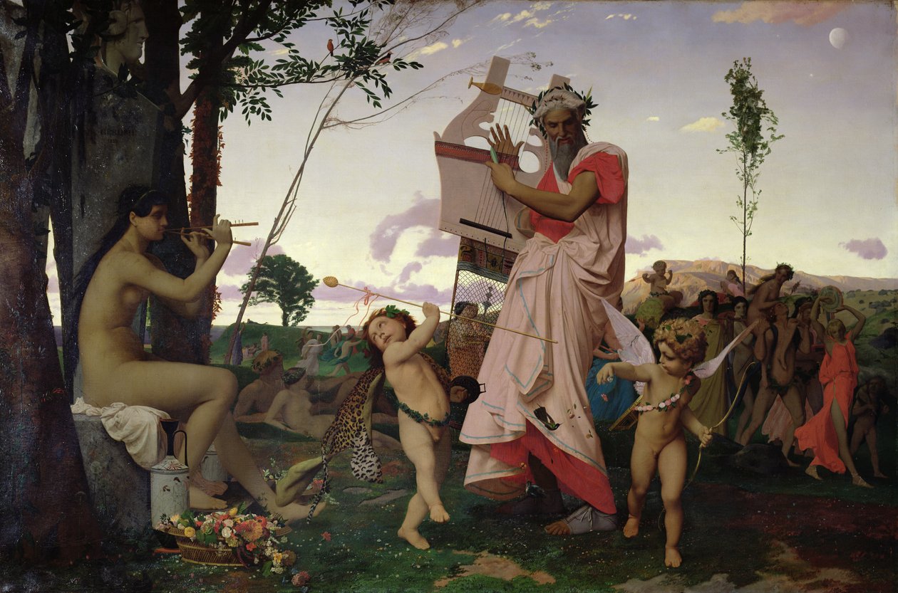 Anacreon, Bacchus og Afrodite, 1848 av Jean Leon Gerome