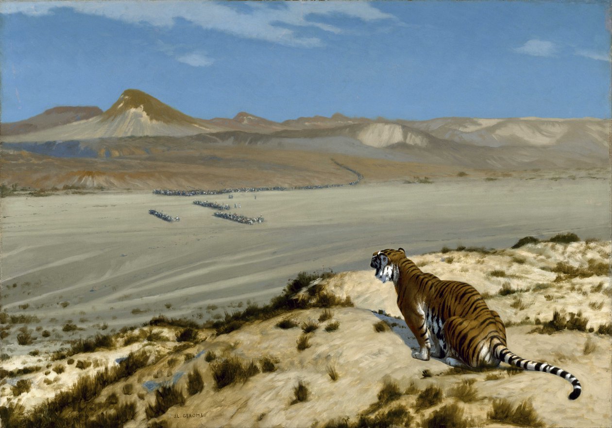 Tiger on the Watch av Jean Leon Gerome