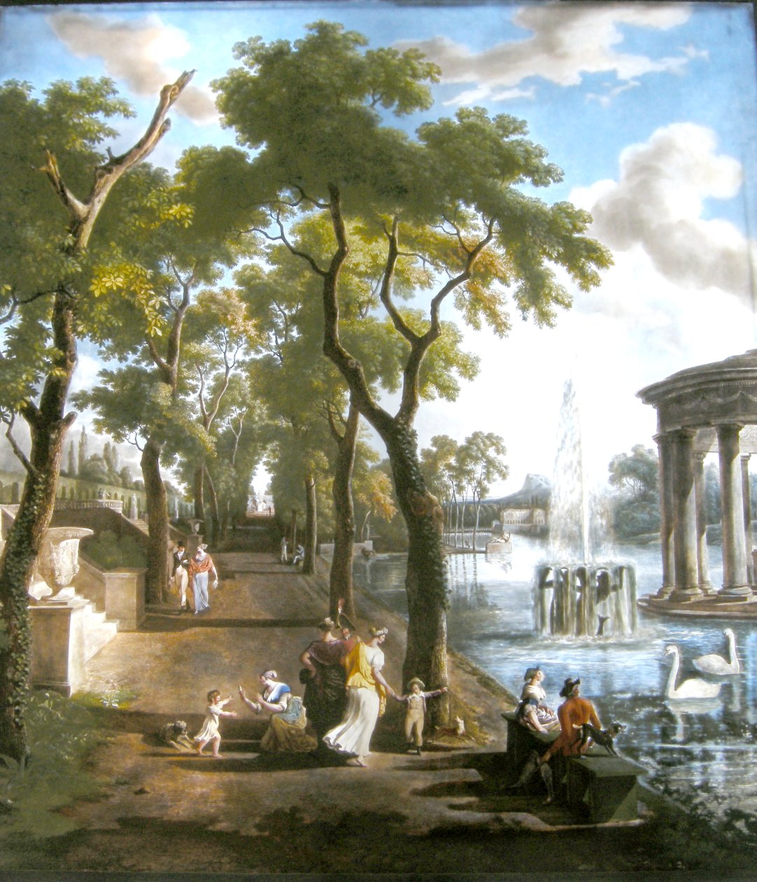 Imaginary Landscape, Dihl Factory, 1806 (olje på glass) av Jean Louis De Marne