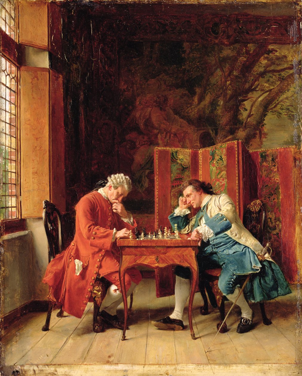 Sjakkspillerne, 1856 av Jean-Louis Ernest Meissonier