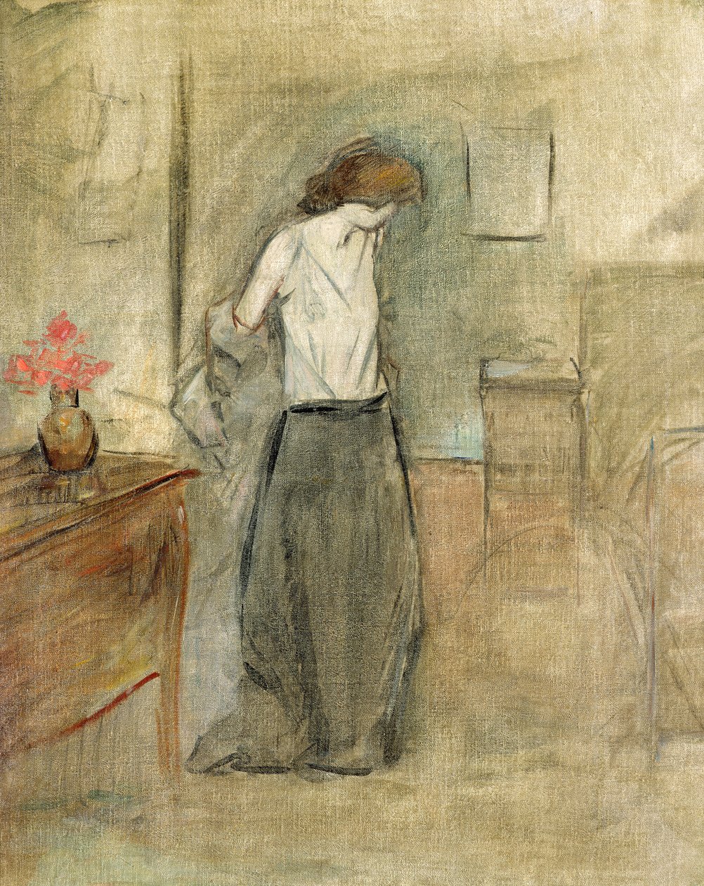 En kvinne som kler av seg av Jean Louis Forain