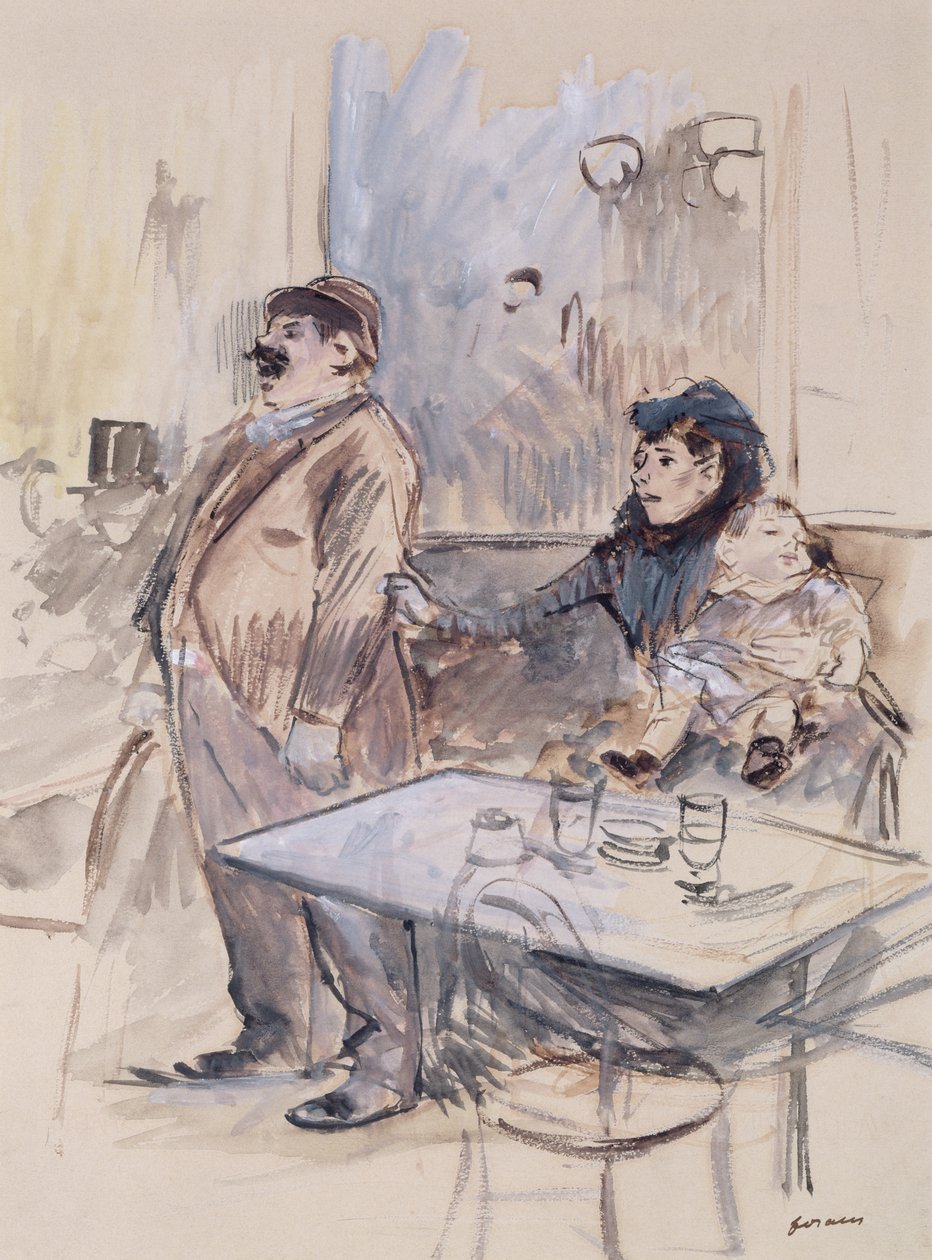 Absint, ca. 1885 (wc og gouache på papir) av Jean Louis Forain