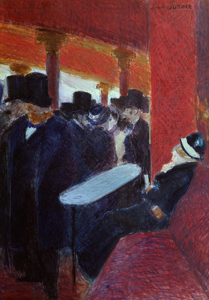 At the Folies Bergere (gouache) av Jean Louis Forain