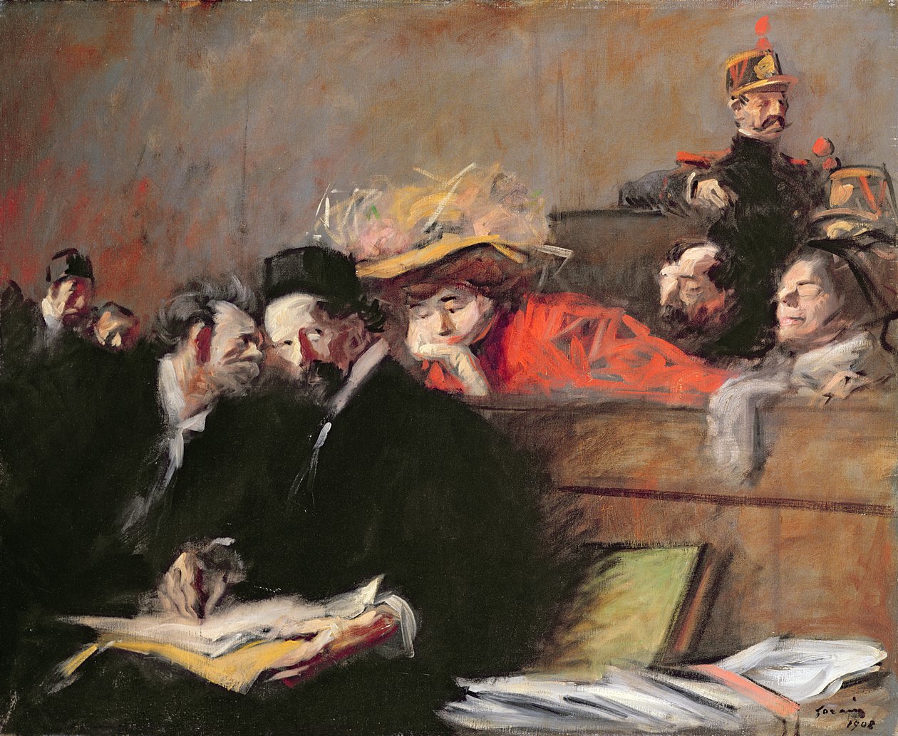 Rettspublikum, 1908 av Jean Louis Forain