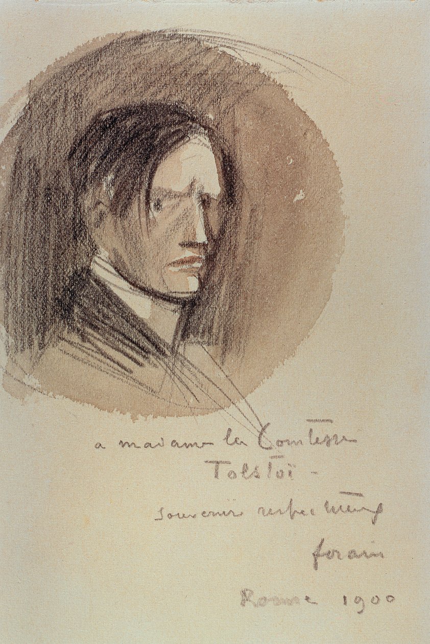 Selvportrett, 1900 (kull på papir) av Jean Louis Forain